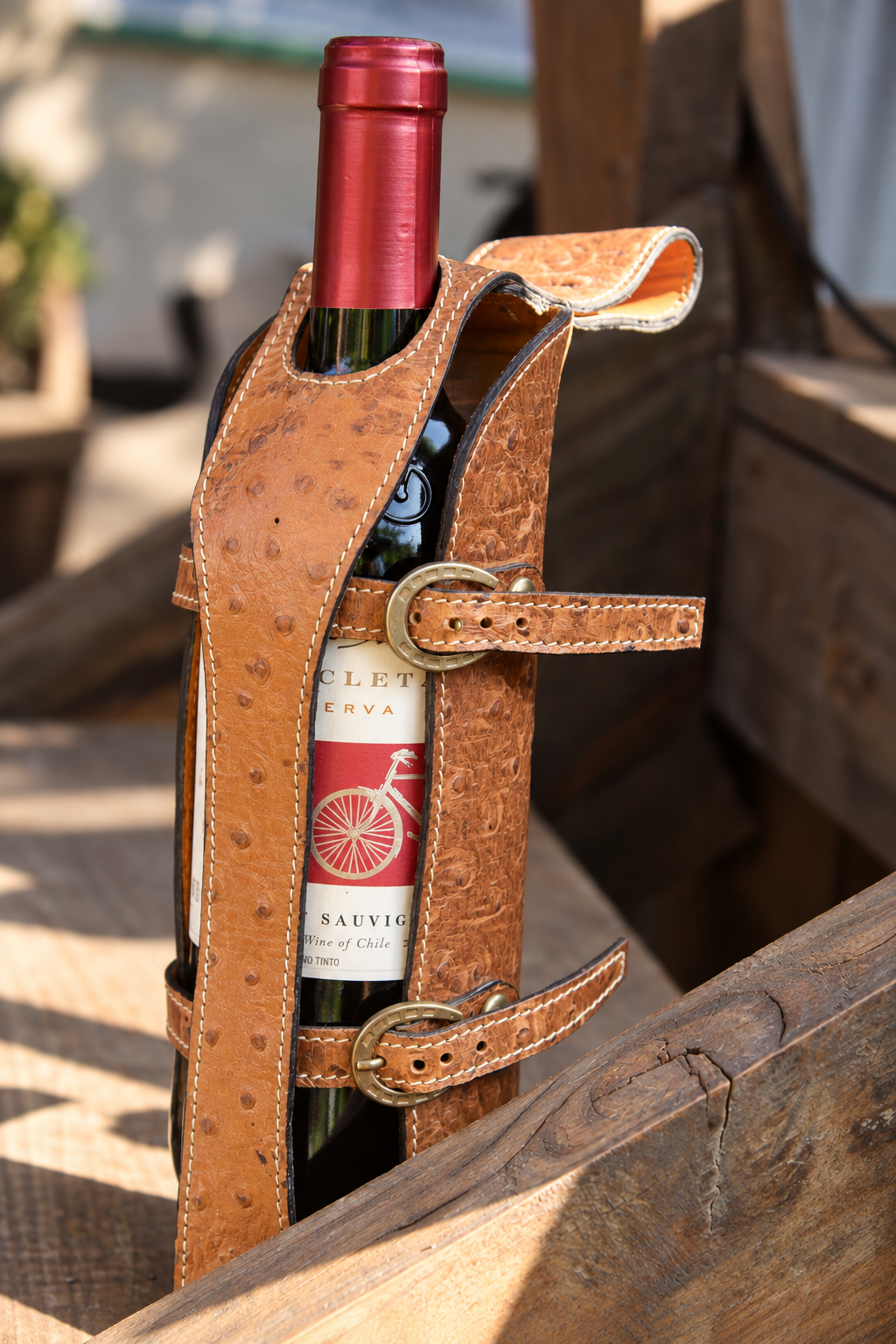 Porta Botellas / Funda de Cuero